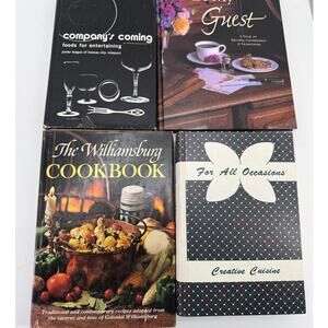 Vintage Community Cookbook Lot 4 Williamsburg Junior League Entertaining Recipes